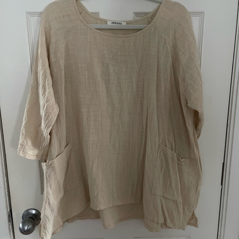 Zenana Outfitters Beige Tunic Top